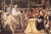 COELLO, Claudio Charles II Adoring the St Sacrament painting